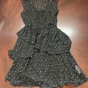 DKNY Black and White Polka Dot Kids Dress